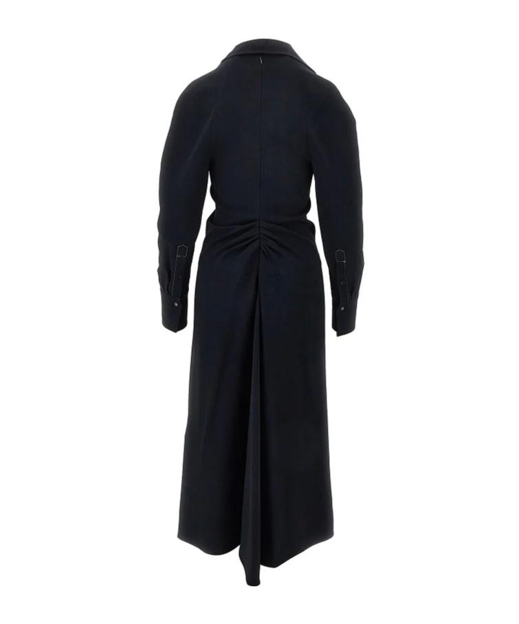 knee length dresses for ladies Victoria Beckham Stone Sleeveless Twist Asymmetrical Midi Dress