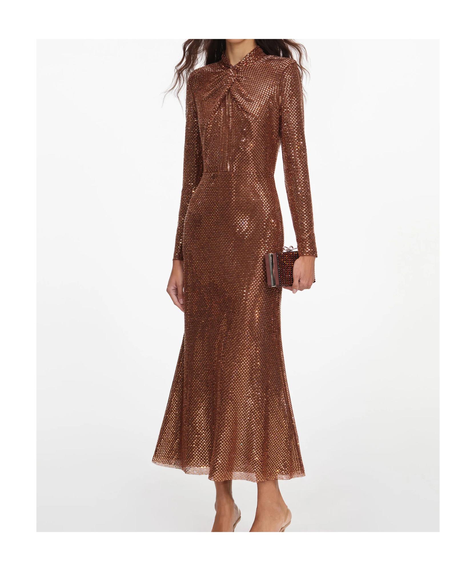 self portrait brown sequin maxi dress Sequin Maxi Dress SELF PORTRAIT Marrone