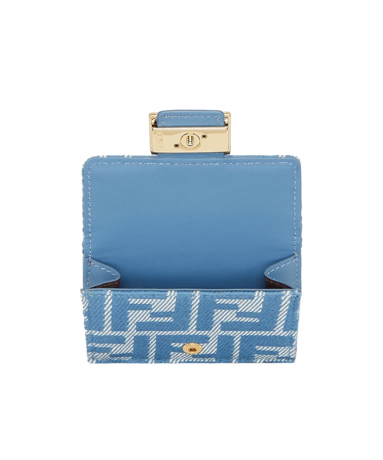 ヘアアクセサリー FENDI Micro Trifold Baguette wallet in jacquard FF denim eff Baguette Micro Trifold Fabric Blue | Fendi
