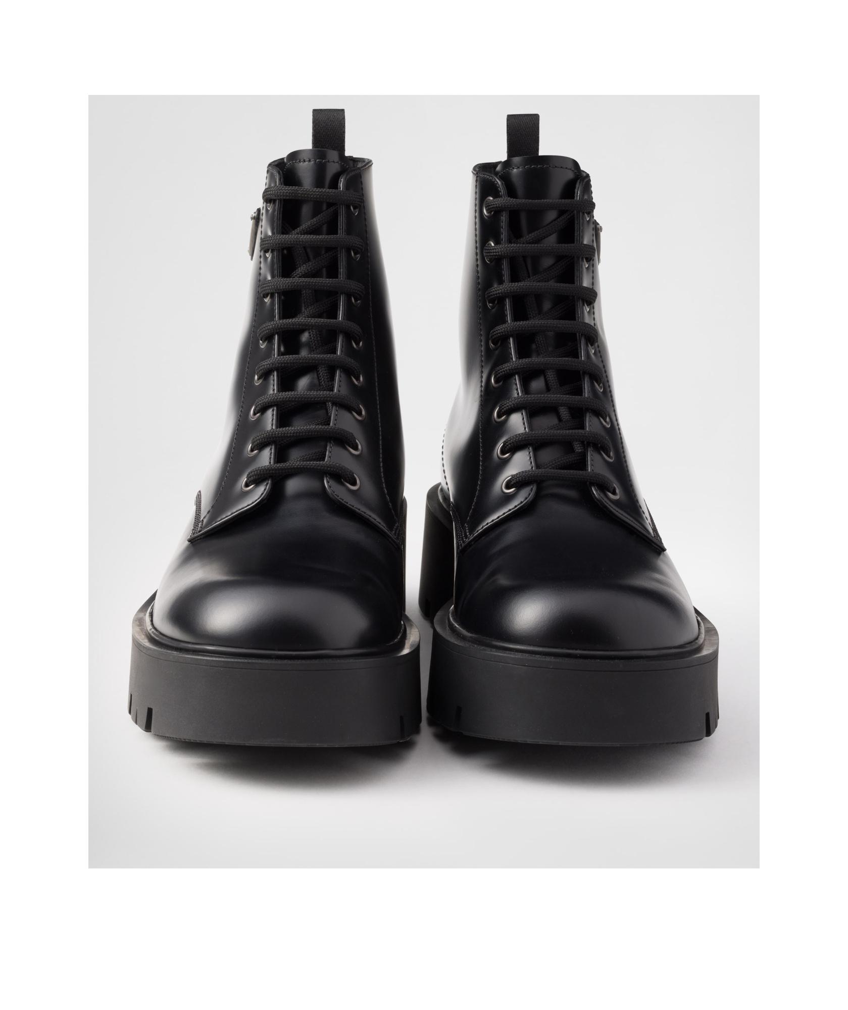 Prada Lace-Up Platform Boots in Black for Men | Lyst