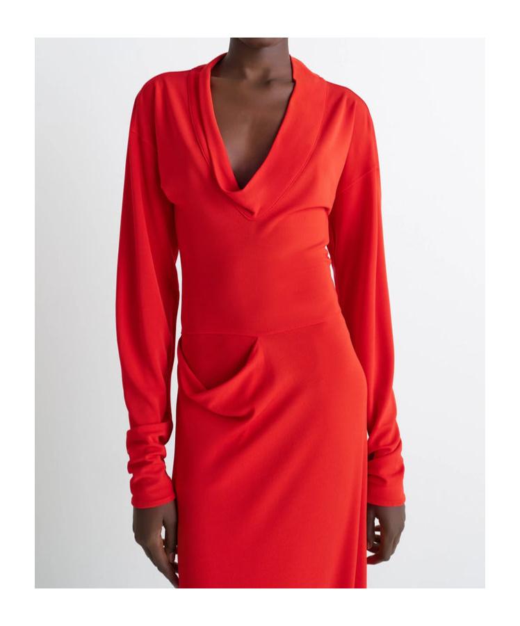 open lace back dress Viscose Silk Twisted Hem Dress – La Garçonne main image 0