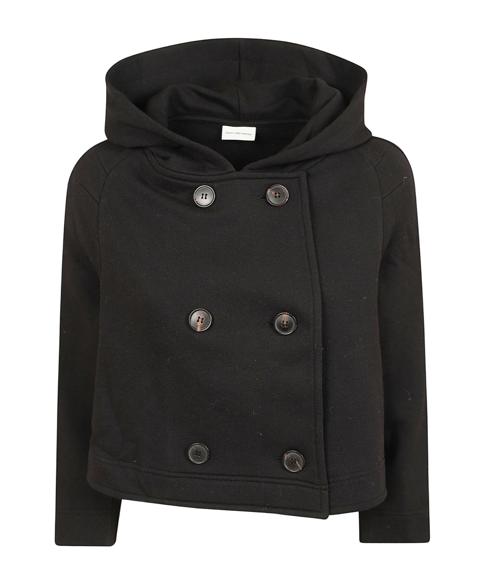 Dries Van Noten Hooded Jacket in Black | Lyst
