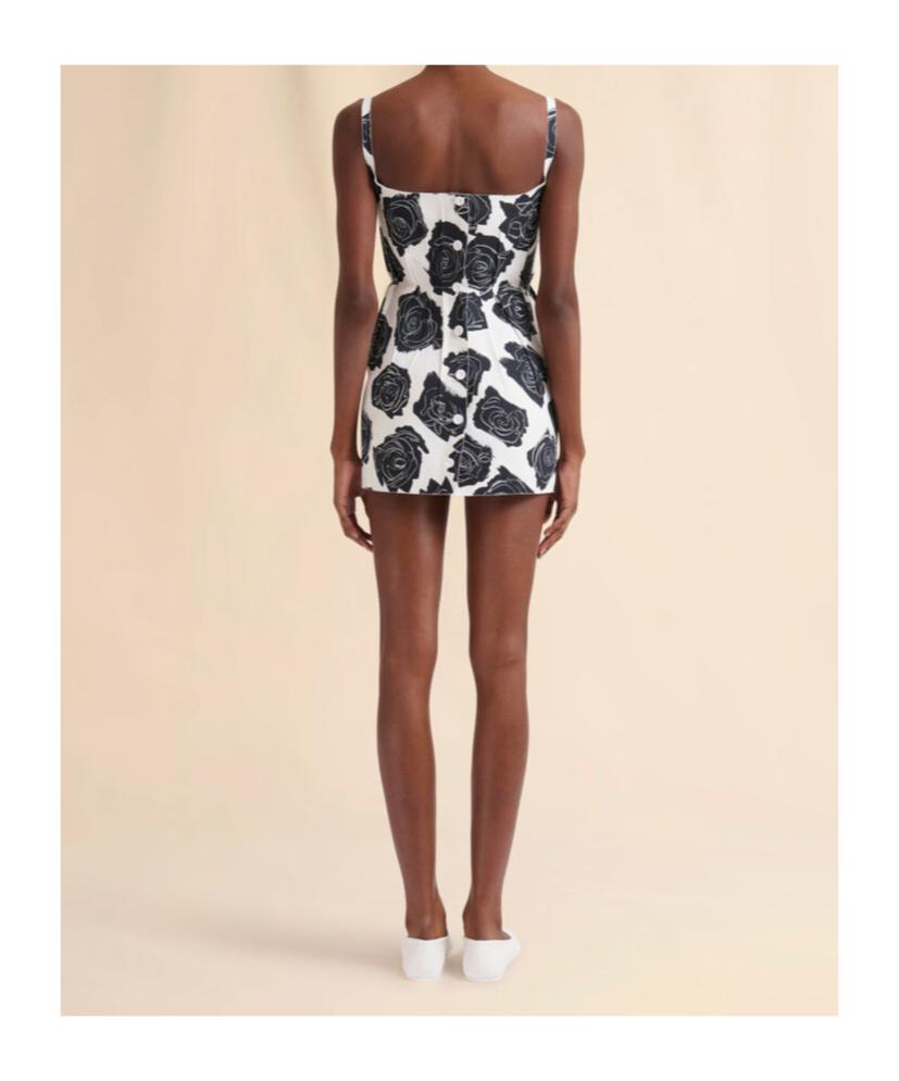 Marni Mini Luna Printed Poplin Mini Dress in Black | Lyst