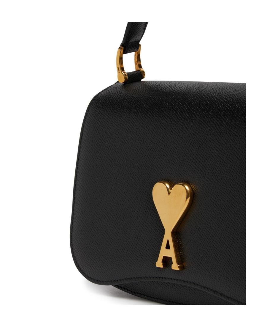 ショルダーバッグ・ポシェット Ami Paris Leather Shoulder Bag With Monogram Logo AMI Paris Paris Paris Shoulder Bag | Black | FARFETCH