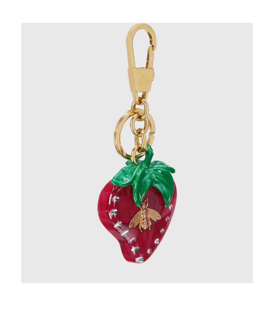 Gucci Bee Strawberry-Shaped Keyring in Red | Lyst