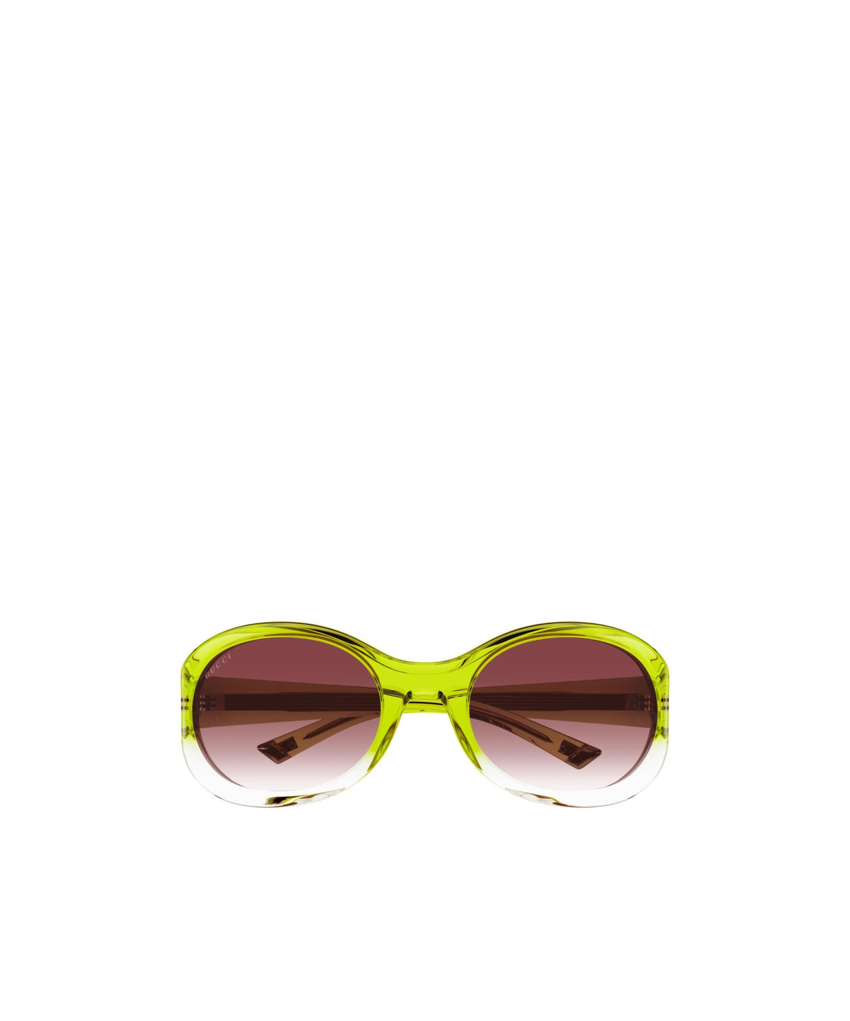 Gucci Neon Yellow Oval Sunglasses Gucci GG1325S 007 Sunglasses Shiny Yellow - eye-oo.com main image 3
