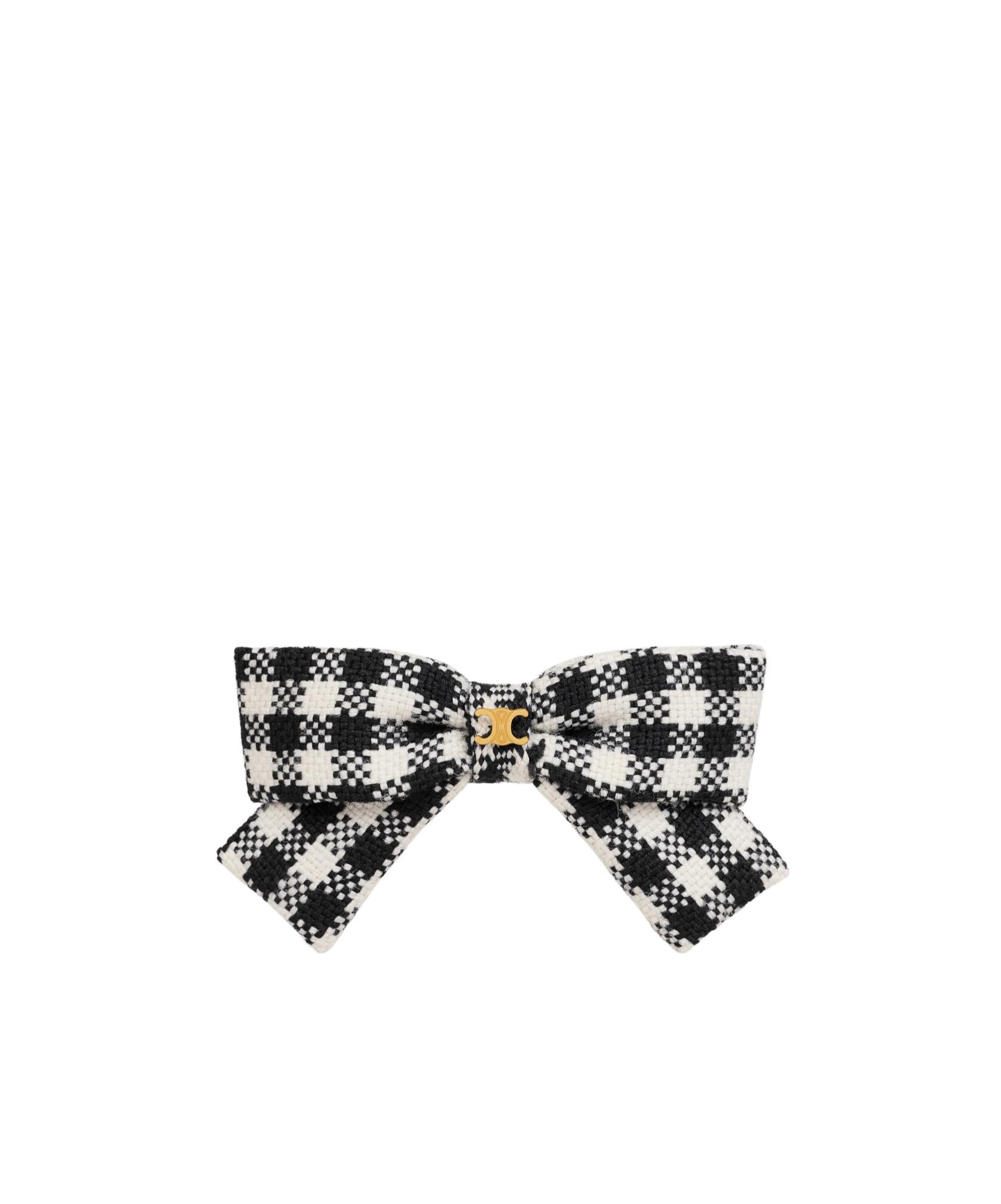 希少品◆入手困難【CELINE】ヴィシー ribbon hair clipgold logo Celine Vichy Ribbon Hair Clip in White | Lyst