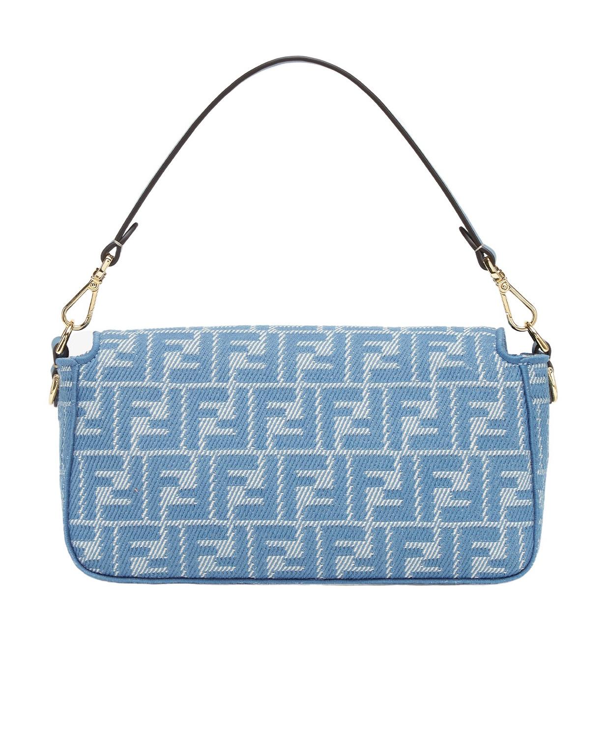 Fendi Baguette Ff Jacquard Denim Shoulder Bag in Blue | Lyst
