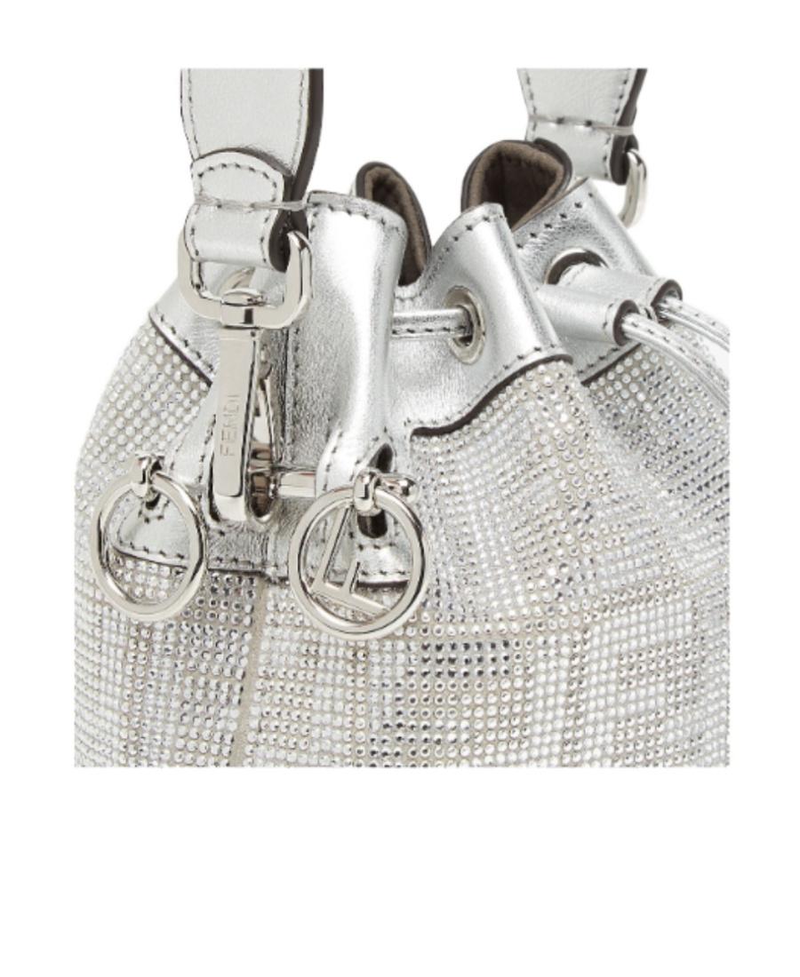 ハンドバッグ FENDI MINI MON TRESOR CRYSTAL Fendi Leather Mini Bag With Crystal Ff Motif in White | Lyst