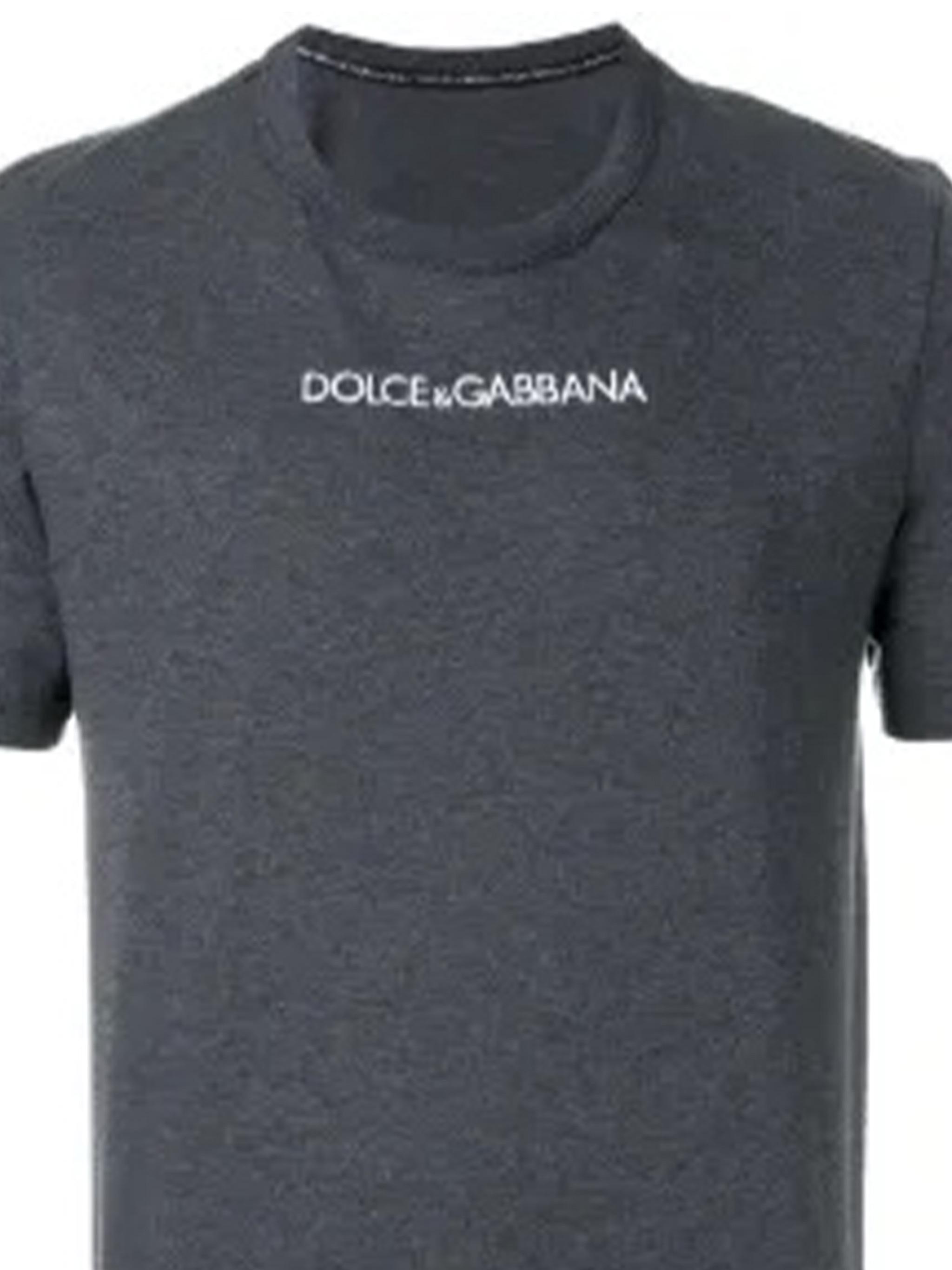 Tシャツ・カットソー Dolce Gabbana Short Sleeve Crew-Neck T-Shirt Dolce & Gabbana Men's Neckline Logo Short Sleeve T-shirt