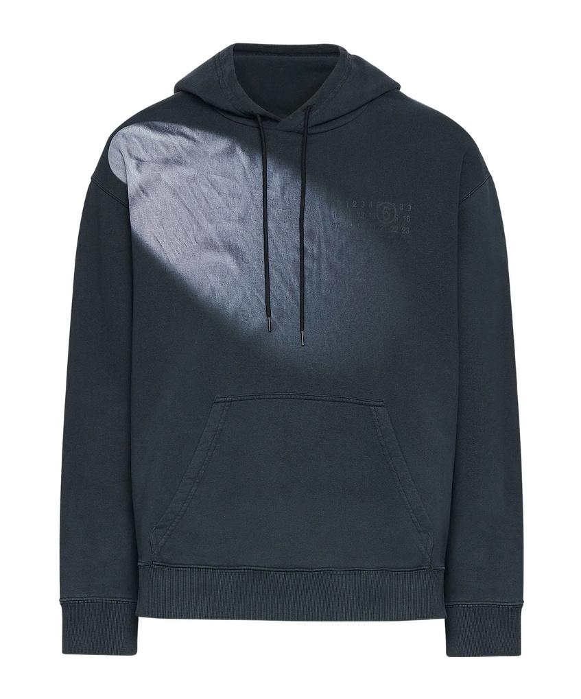 パーカー・フーディ Mm6 By Maison Margiela Classic Black Hoodie With Spacious Printed Zip-up Hoodie Black | The Webster