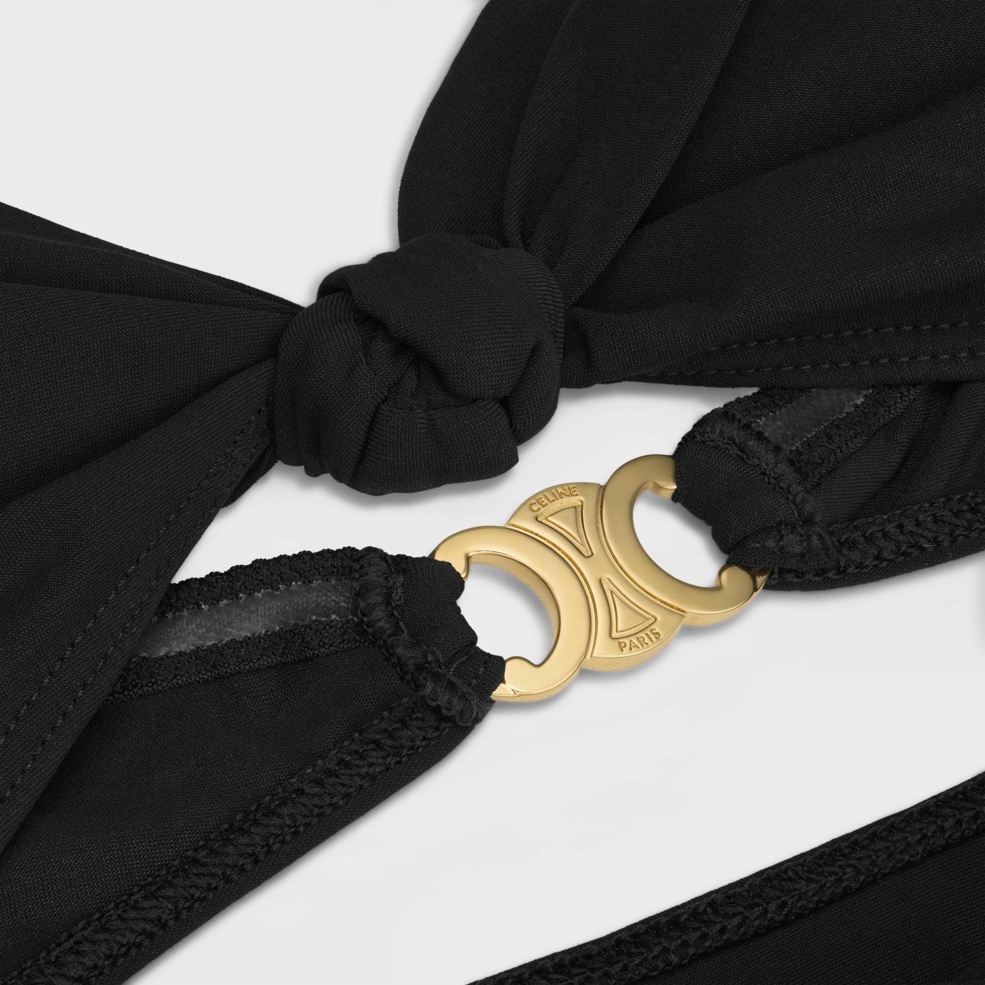 Celine Triomphe Swimsuit With Bows in Black | Lyst