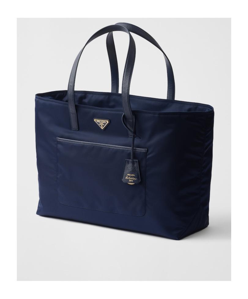 トートバッグ Prada Blue Re-Nylon Large Re-Edition 1978 Shopping Bag Prada Re-Edition 1978 Large Re-Nylon And Saffiano Leather