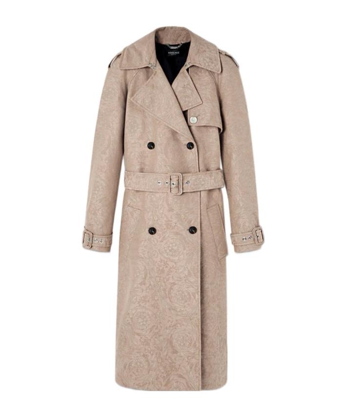 トレンチコート Versace Embroidered Polyester Blend Trench Coat Versace Trench coats for Women | Online Sale up to 64% off