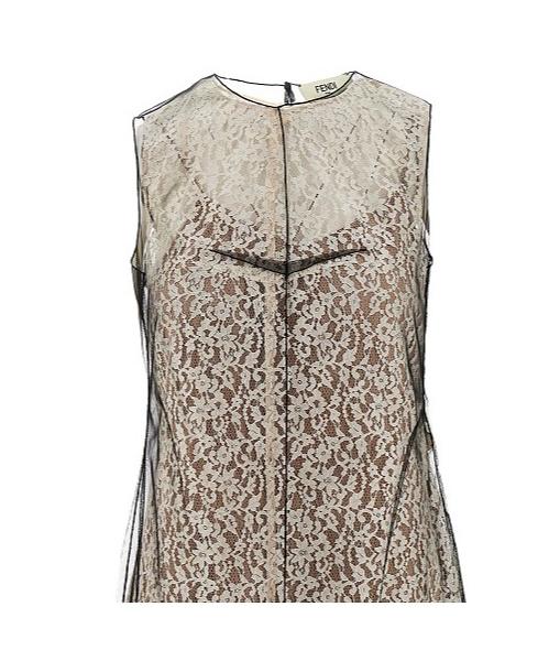 【関税＆送料込み】Fendi Lace Midi Deess Dress Fabric Pink | Fendi