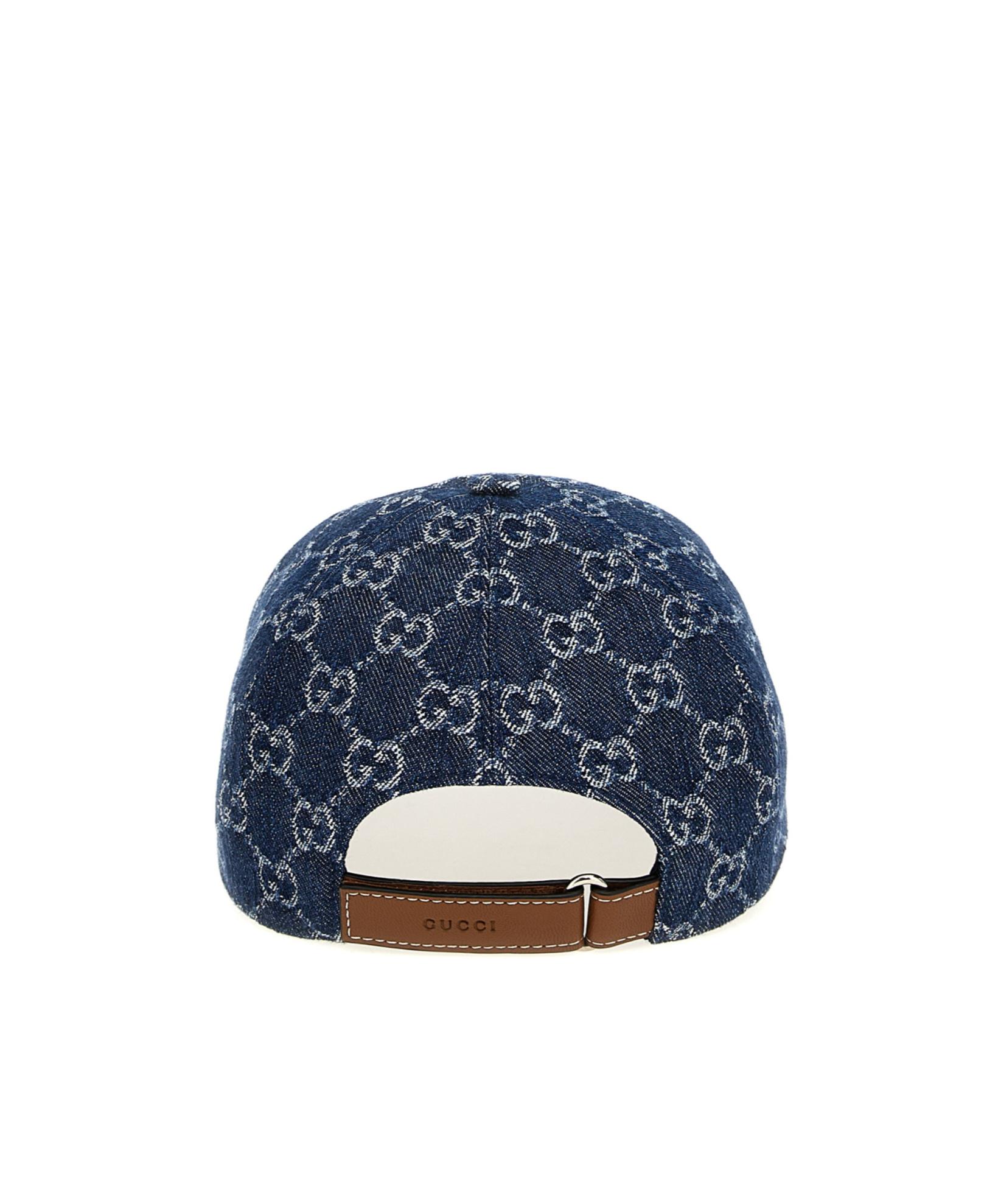 Gucci Gg Monogrammed Denim Baseball Cap in Blue | Lyst