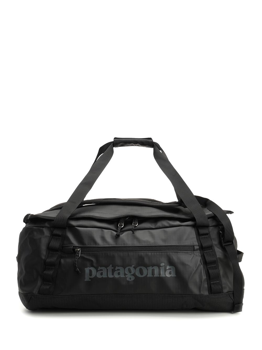 patagonia workout bag Black Hole 70L Duffel, Smolder Blue w/Amanita Red film laminate Transport Your Kit in Style
