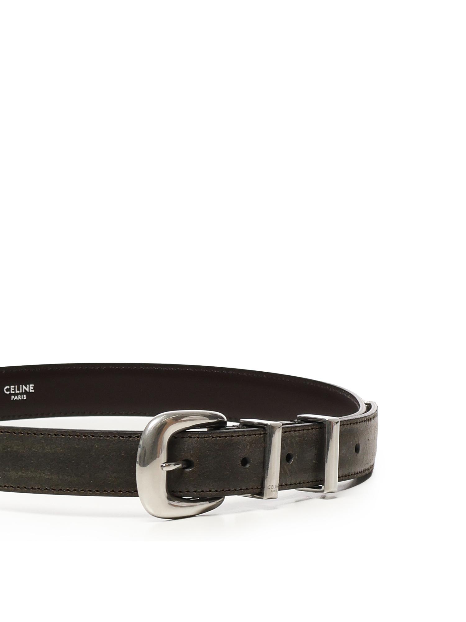 Celine Western Belt 25Mm in White for Men | Lyst