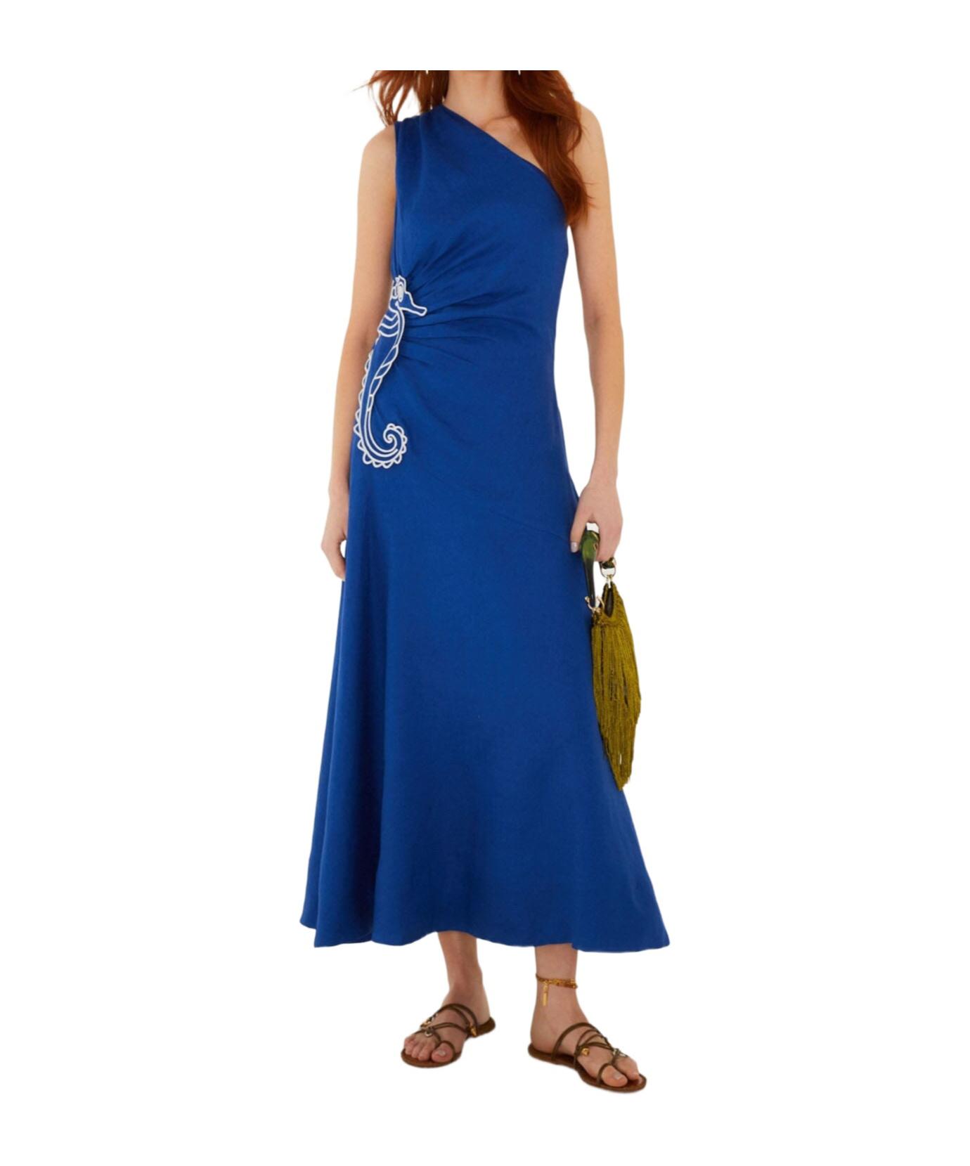 blue tennis dress womens Women Tennis Polo Dresses Ribbed Half Zip Pleated Blue Golf Workout Dr –  Attraco main image 0