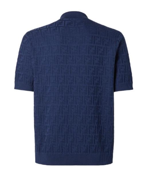 Fendi Logo Detailed Short-Sleeved Polo Shirt in Blue for Men | Lyst