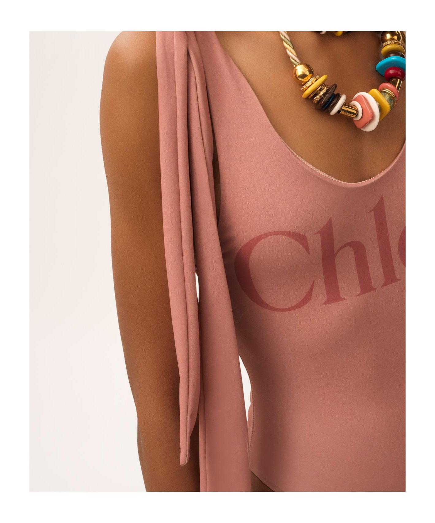 Chloé Chloé Knotted-Strap One-Piece Swimsuit in Pink | Lyst