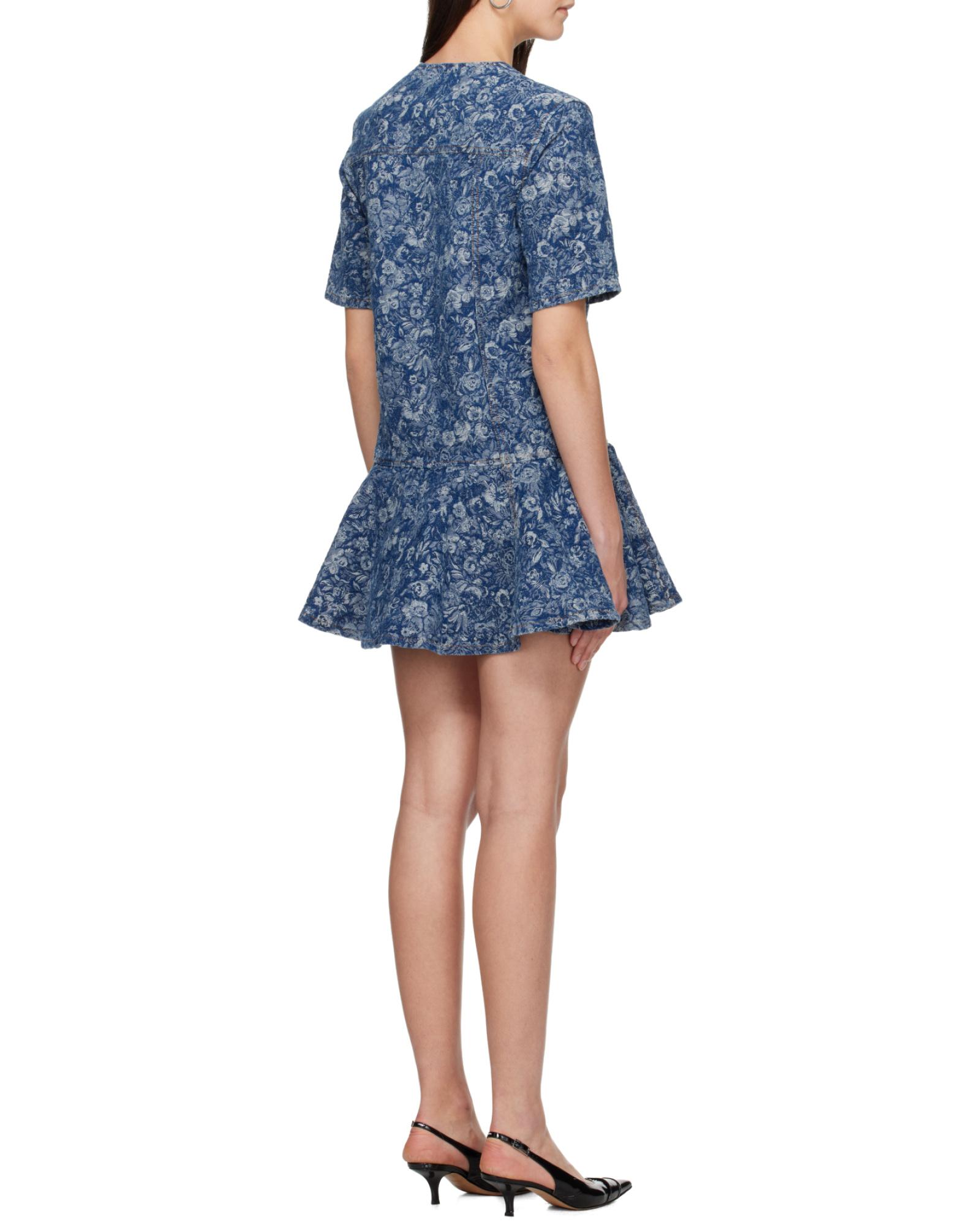 ganni blue feather dress Sterling Blue Ganni Clark Dress  blueandcream