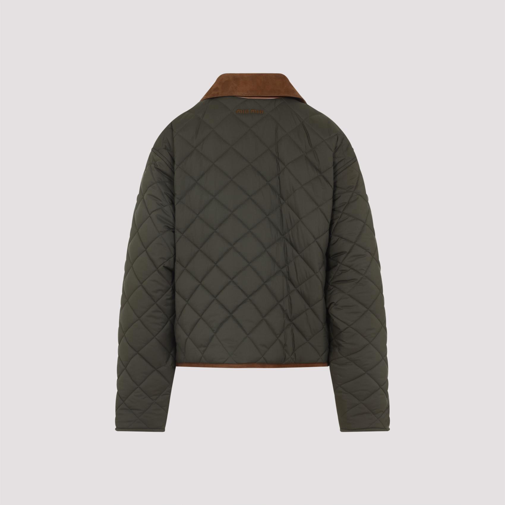 【関税&送料込】Miu Miu Olive Green Polyester Down Jacket Miu Miu Down Jacket | italist