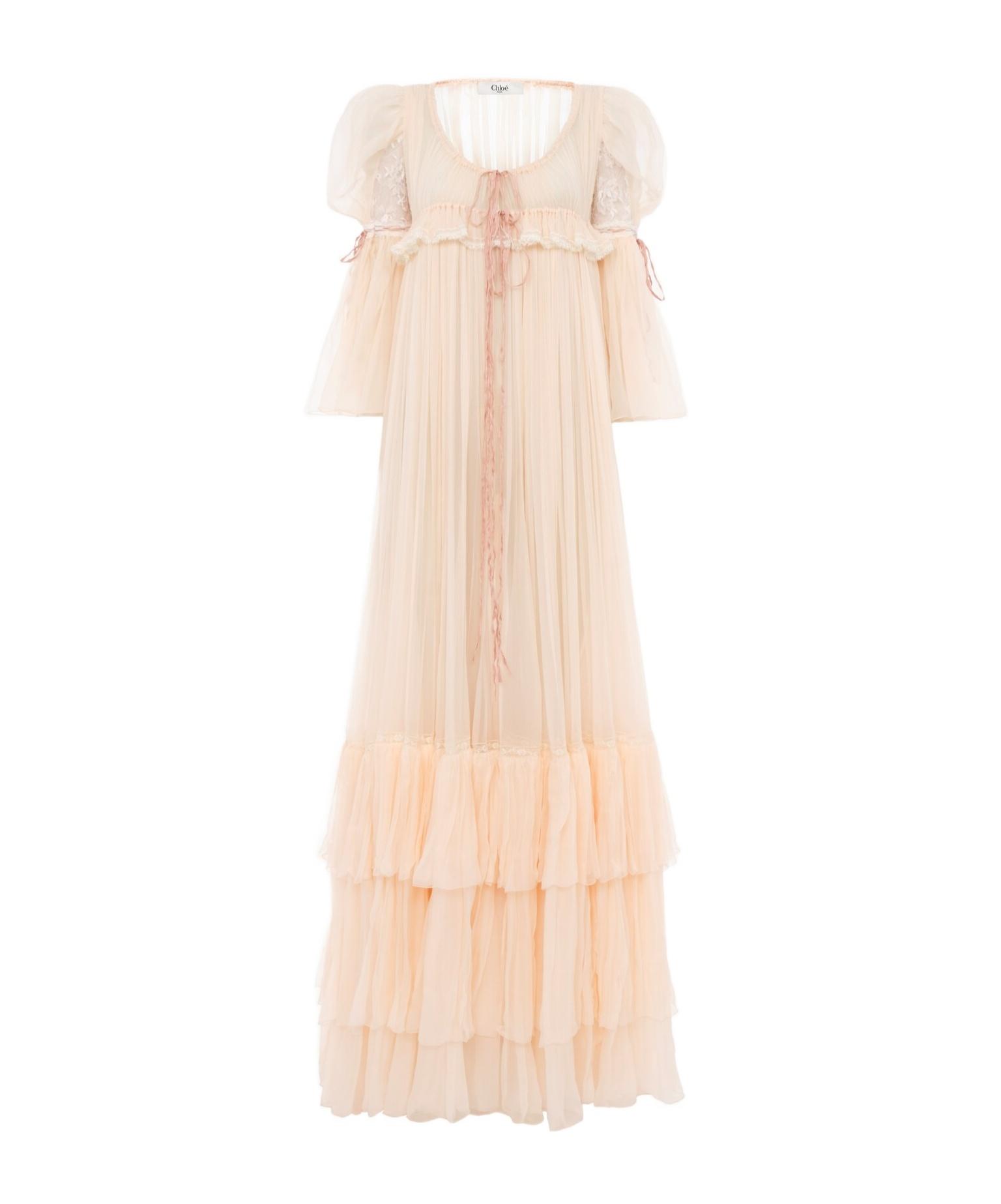 red flowy dress long sleeve Chloe Maxi Dress main image 1