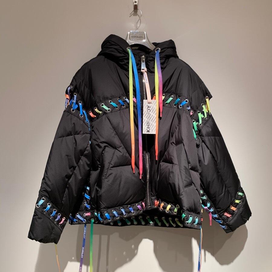 ブルゾン Khrisjoy Hooded Zip-Up Padded Jacket KHRISJOY Jacket Full Zip Hooded Polyester Oversized Black