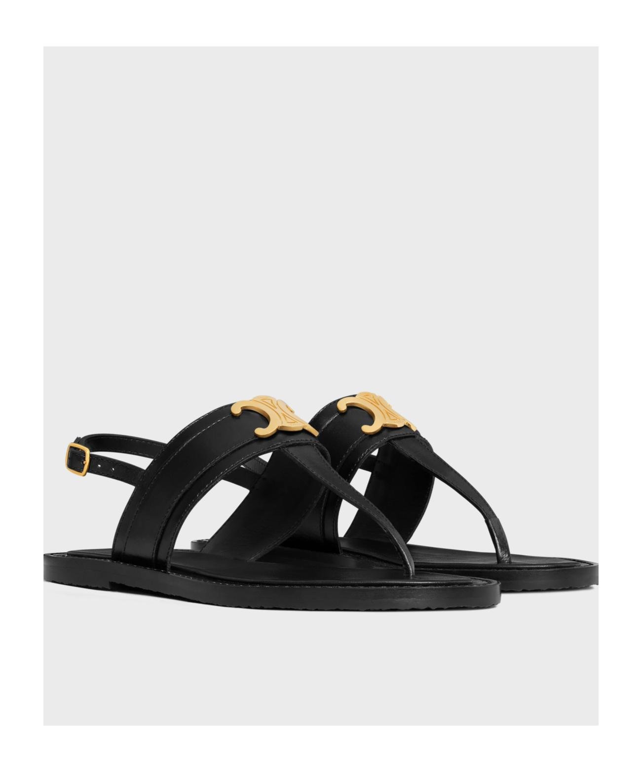 Celine Lympia Triomphe Thong in Black | Lyst
