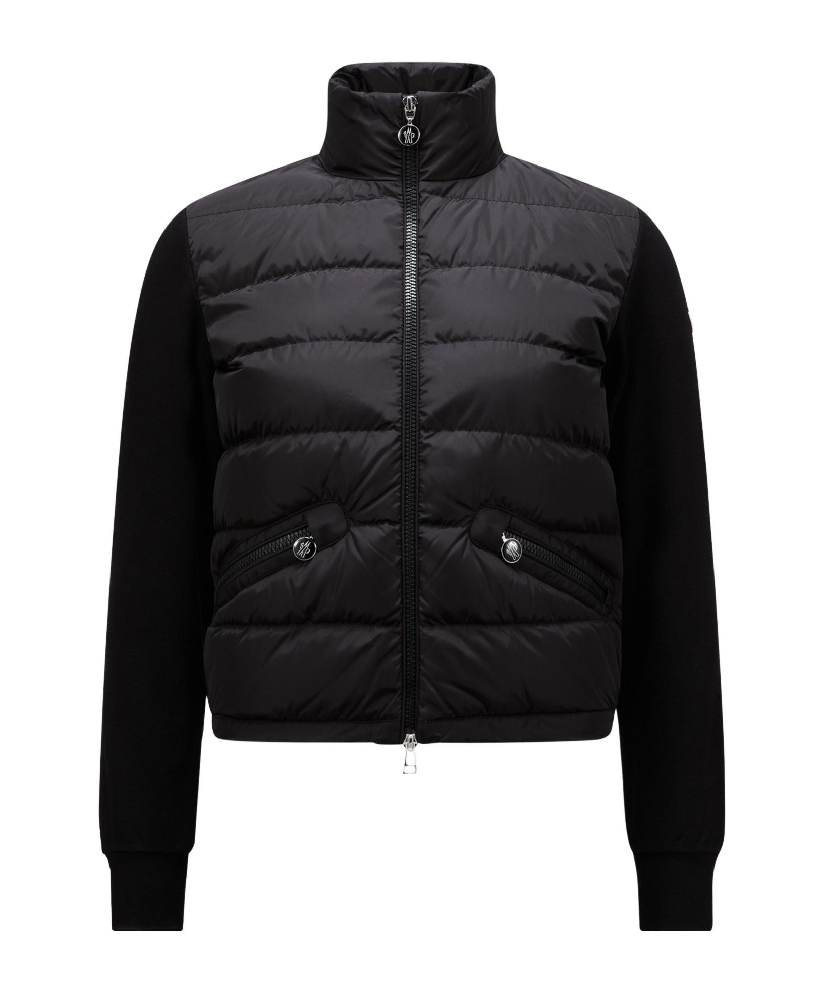 Moncler Panelled Zip-Up Puffer Jacket in Black | Lyst
