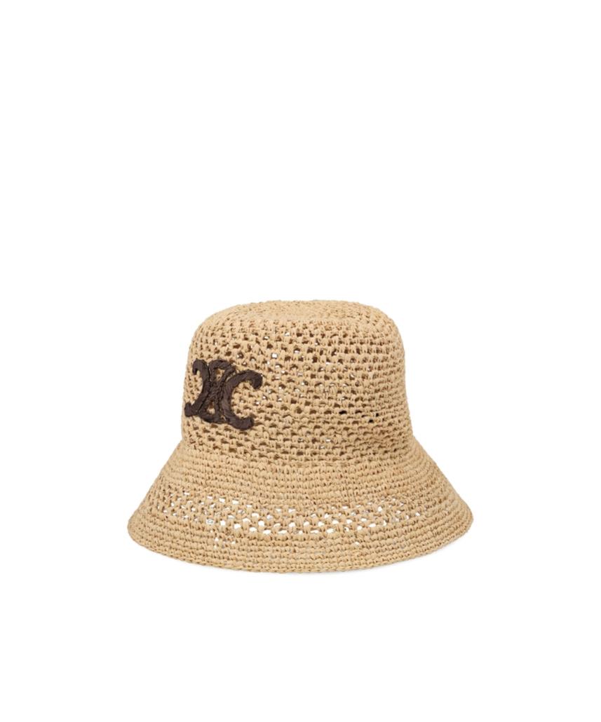 CELINE | QUILTED LIGHT NYLON BUCKET HAT BLACK&ORANGE ハット Celine Triomphe Bucket Hat in Natural | Lyst