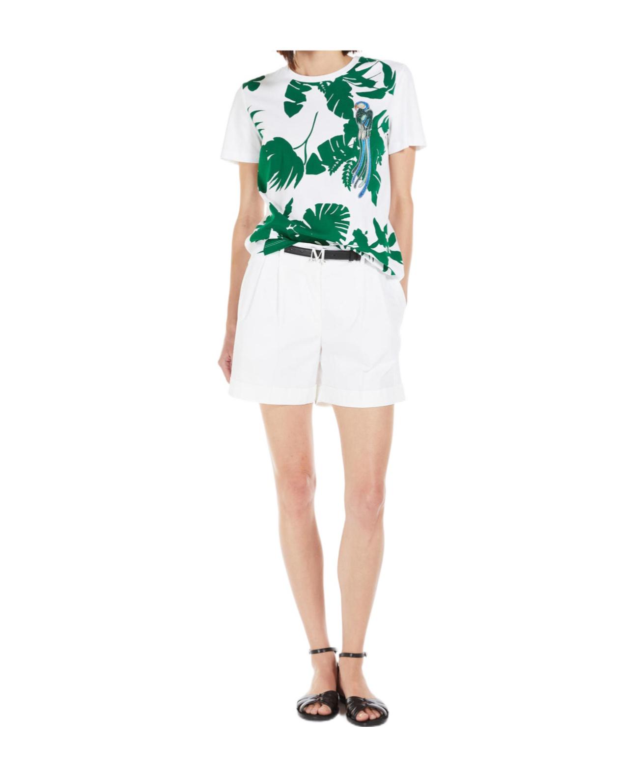 ★25SS Max Mara Studio GENNAIO フラワー装飾 Tシャツ トップ Max Mara Studio Embellished Crewneck T-Shirt in Green | Lyst