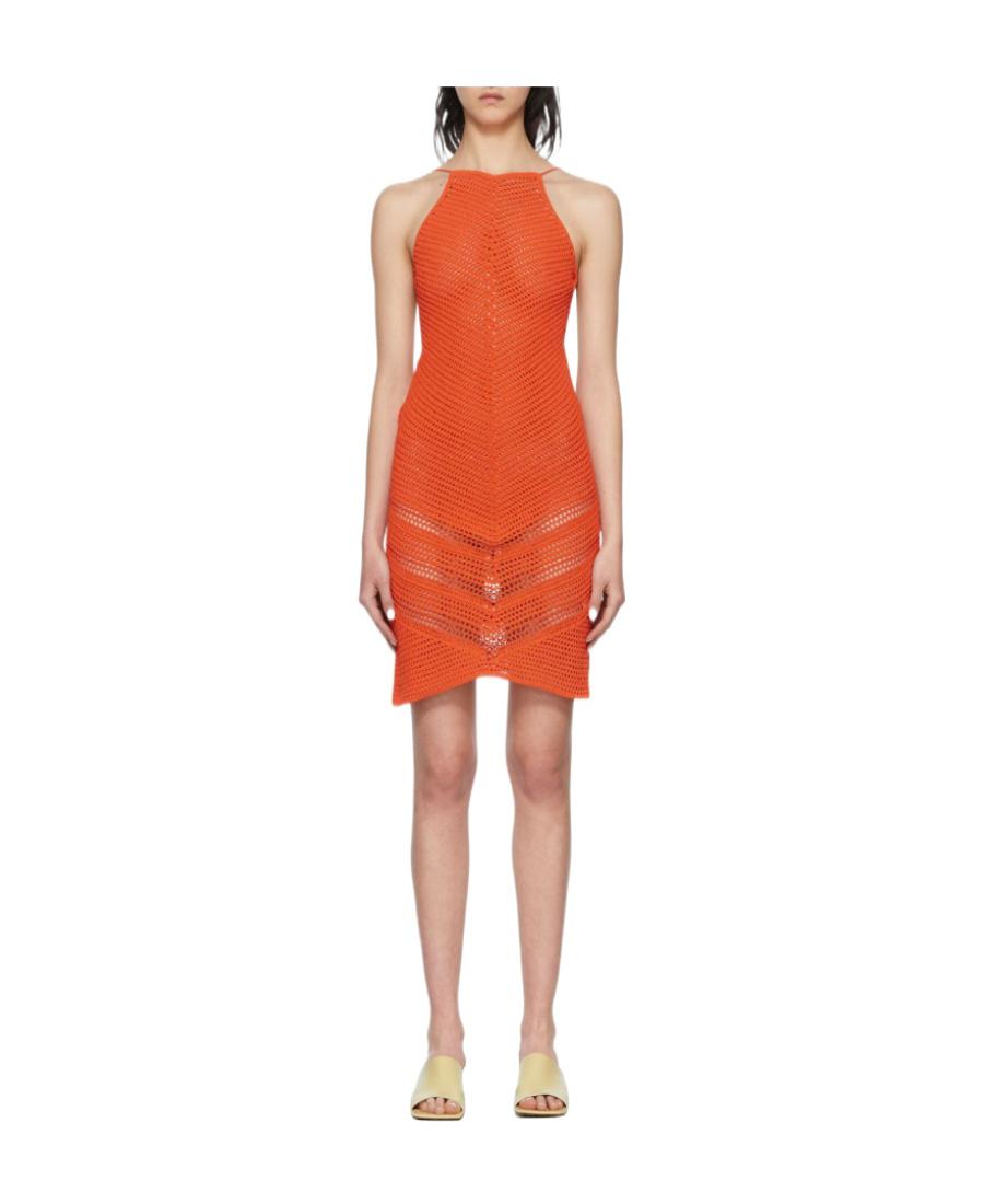 open lace back dress Bottega Veneta Ribbed Knit Silk Blend Rust Cut Out Mini Dress – The Closet  New York