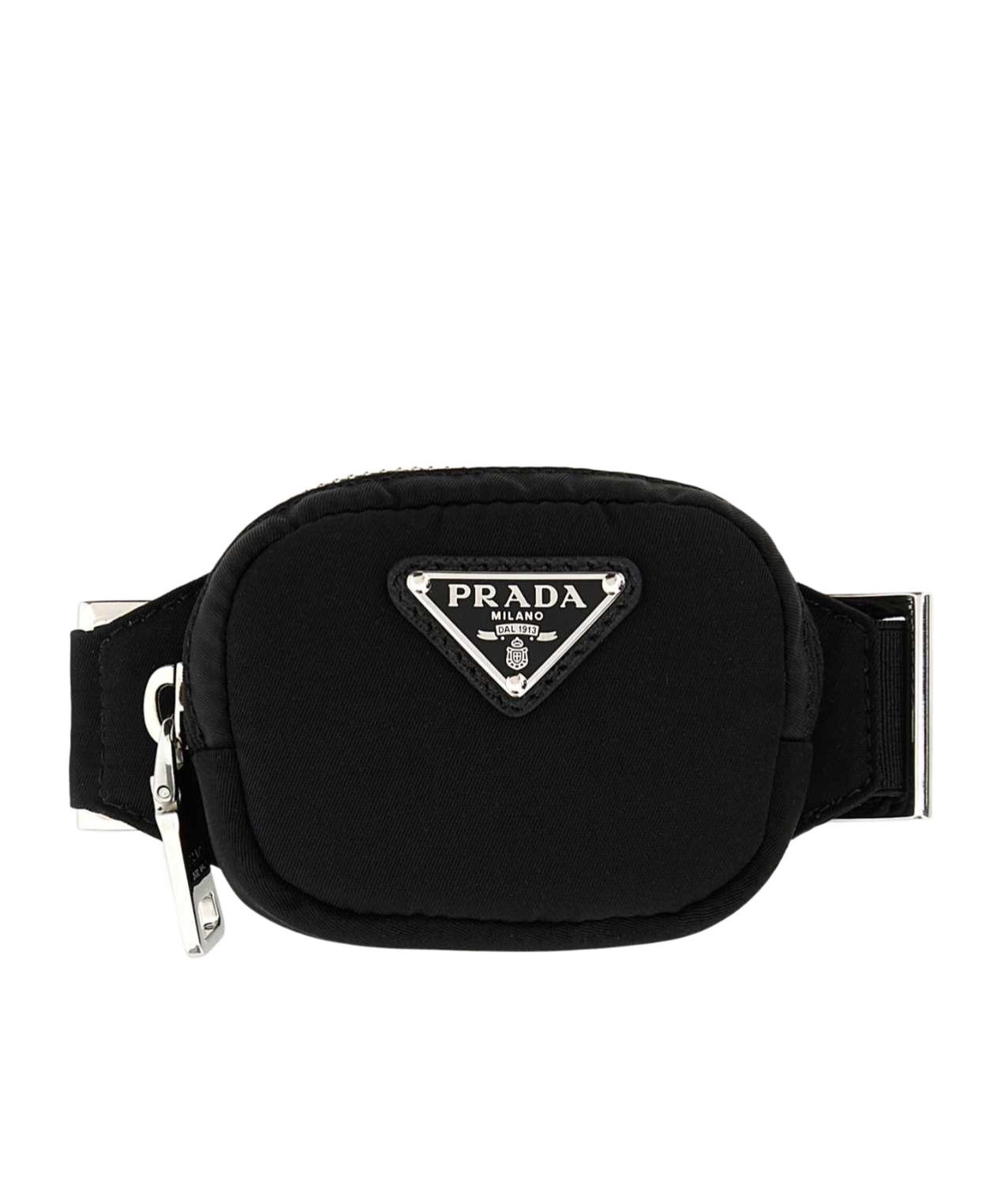 Prada Triangle-Logo Zipped Key Tag in Black | Lyst