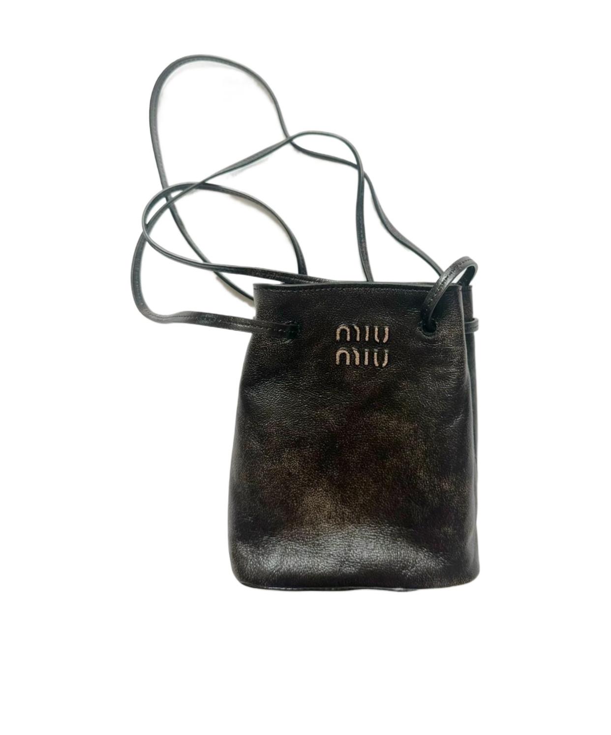 Miu Miu Logo Shoulder Bag in Black | Lyst