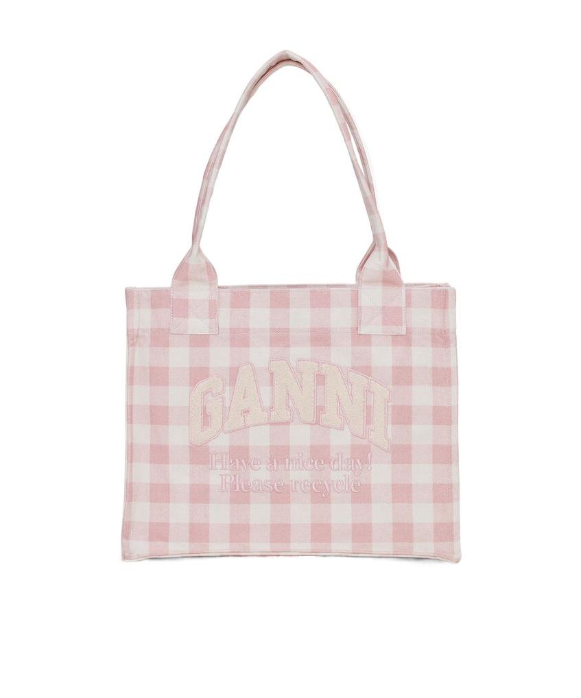 Ganni ■ Shopper Xxl Vichy - Light Pink 【 残りわずか】 Pink 