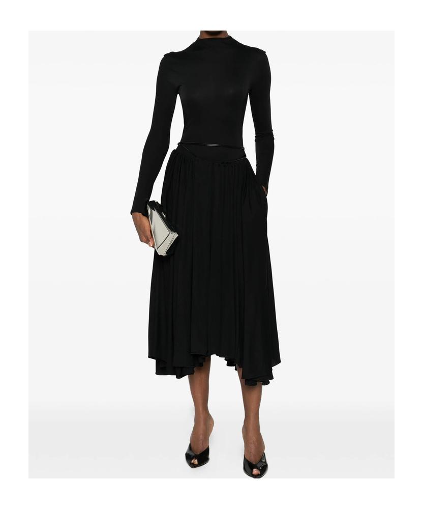 sleep dress long Black Maxi Night Dress with Full-Sleeve Robe – Chelvet main image 0