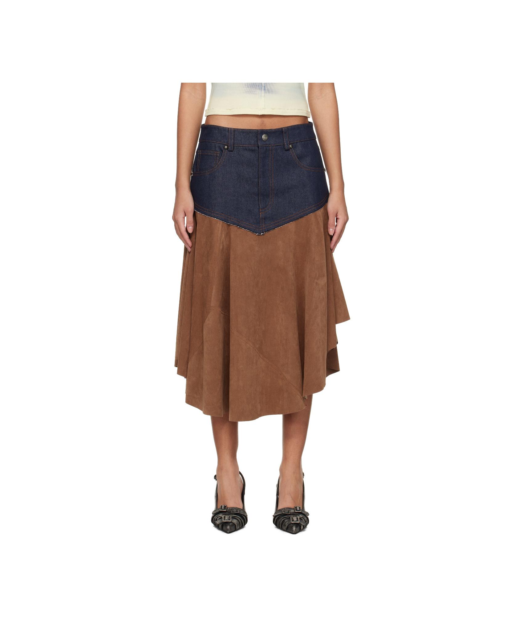 [Andersson Bell] INDIGO FAUX SUEDE FAIRY SKIRT★韓国人気 ANDERSSON BELL Skirts for Women | Online Sale up to 79% off