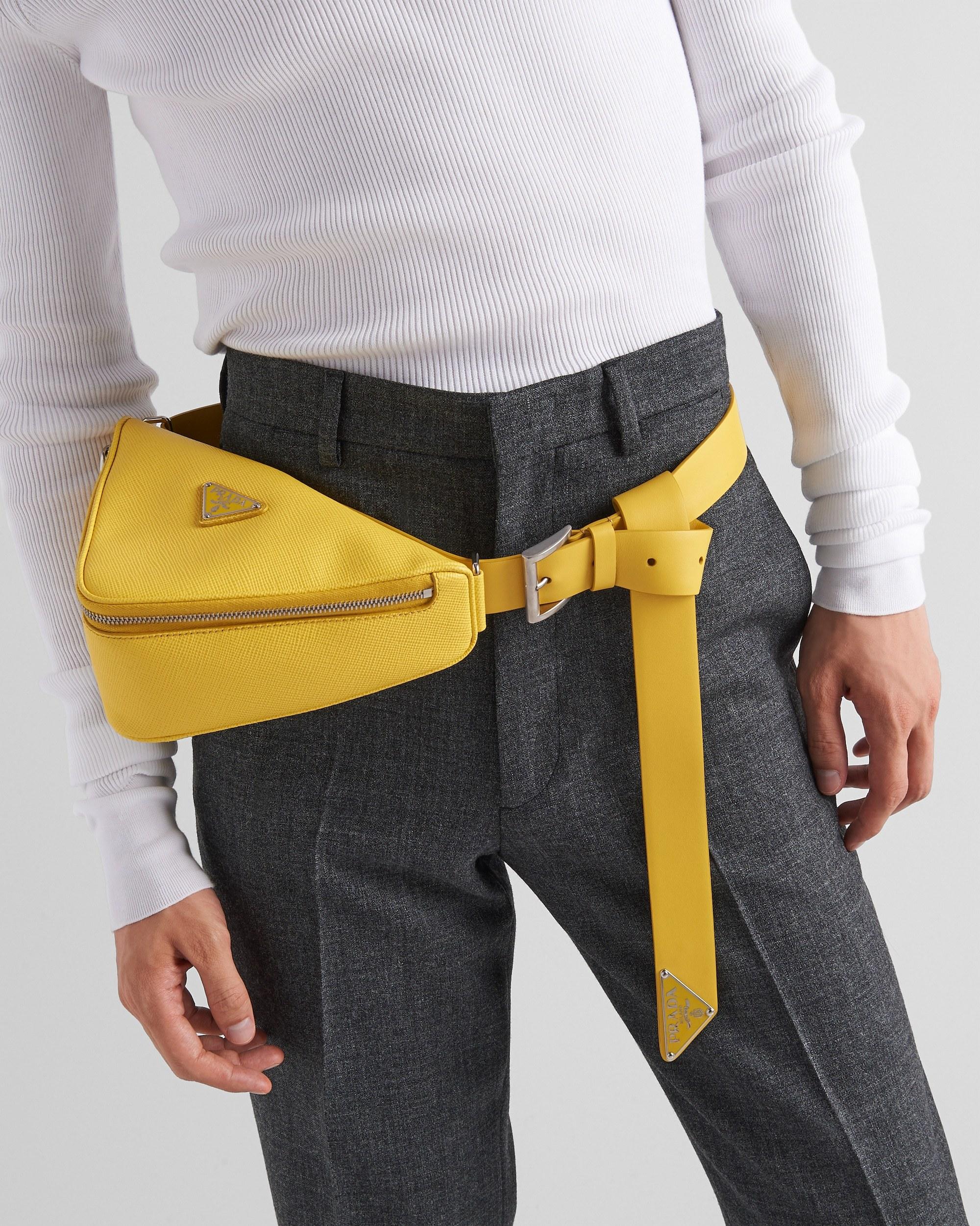 ショルダーバッグ Prada Yellow leather belt bag Prada Saffiano Leather Belt Bag in Yellow for Men | Lyst