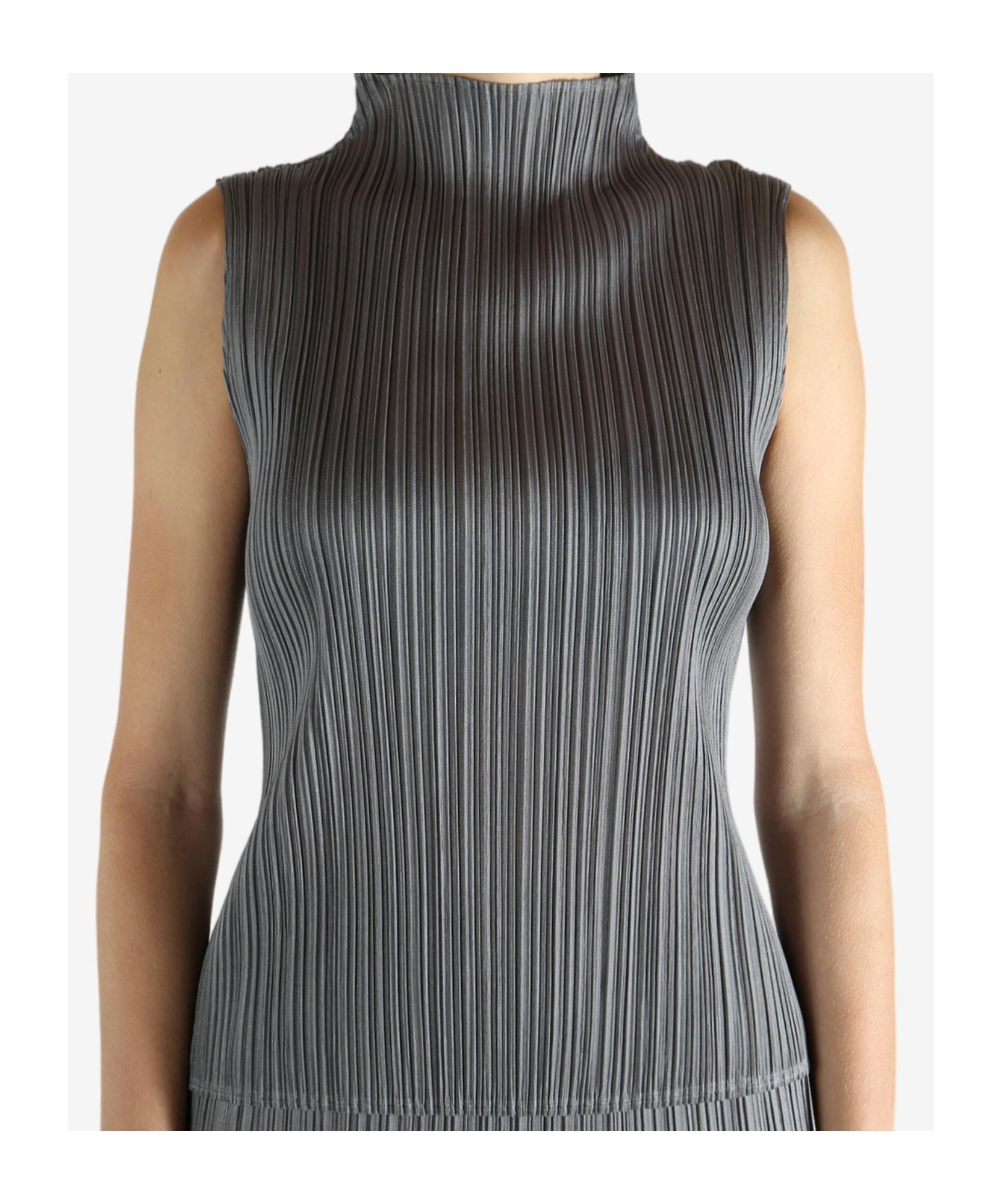PLEATS PLEASE ISSEY MIYAKE タンクトップ Pleats Please Issey Miyake Basics khaki pleated tank top