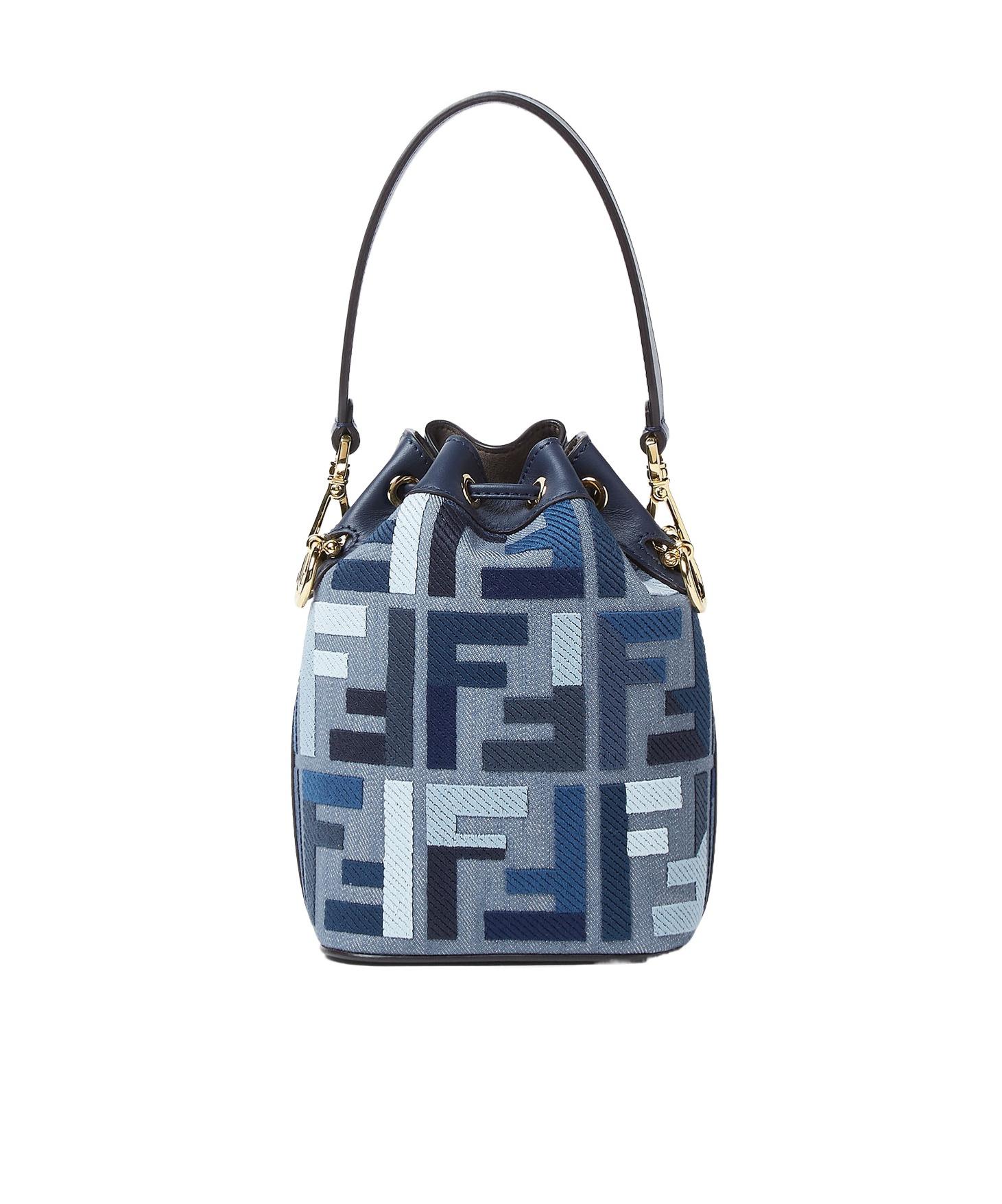 ショルダーバッグ・ポシェット Fendi Embroidered Canvas Mon Tresor Bucket Bag FENDI Canvas Vitello Grace F is Fendi FF Multicolor