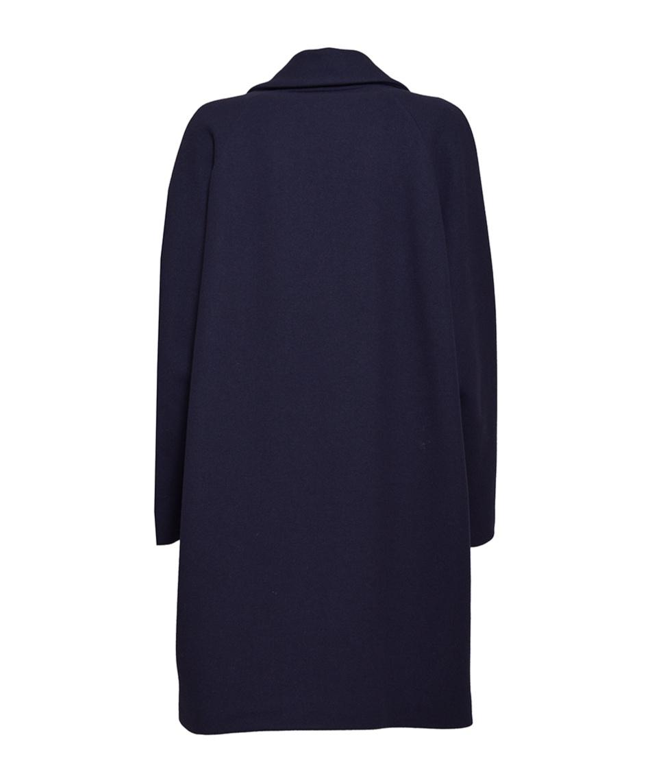 ダウンジャケット・コート Bazar Deluxe Single-Breasted Blue Wool Coat With Detail bazar-deluxe-collared-single-