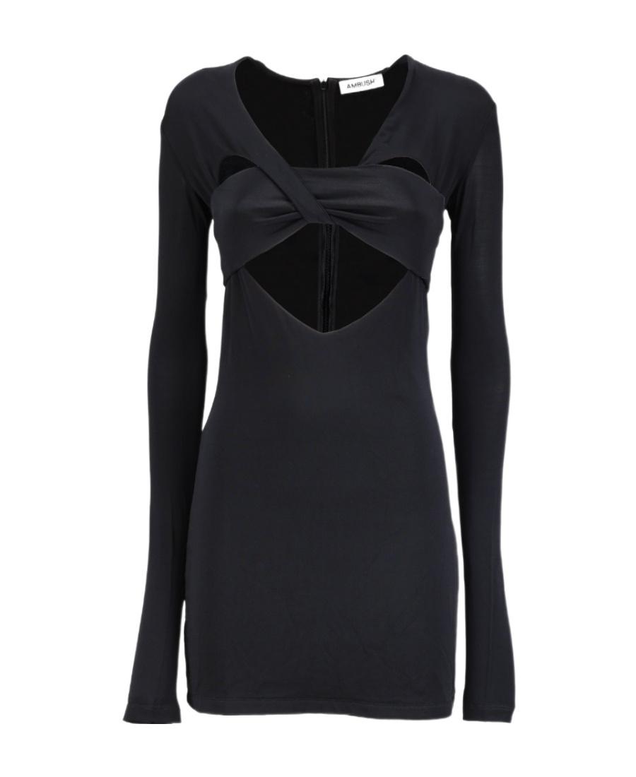 ワンピース AMBUSH Woman Dress Black BWDH002S24JER001 1000 The Leah Dress Black - Fall 2024 by OMID