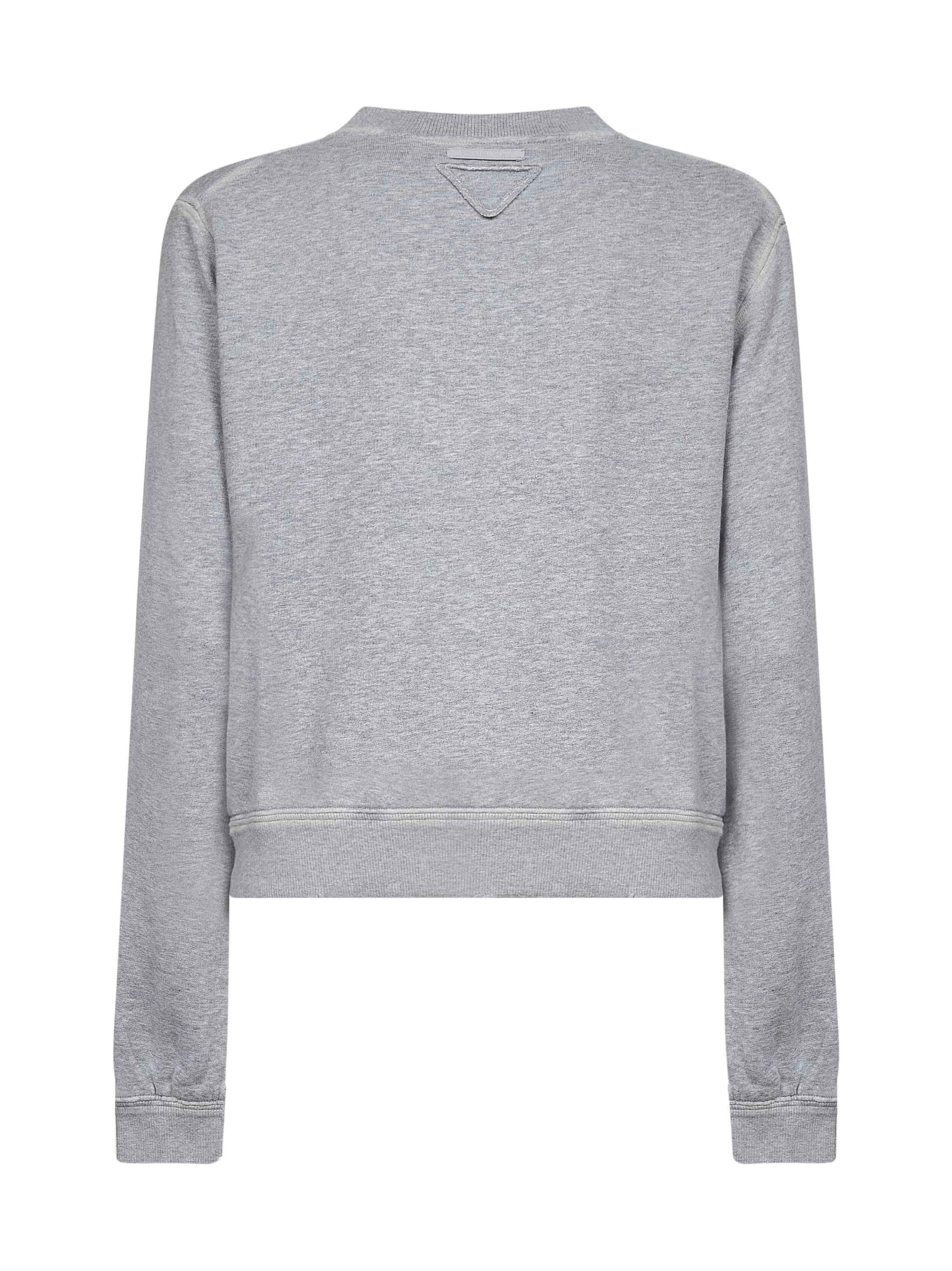 ◇PRENDA◇ PRDA LACE BIG PATCH OFFSHOULDER SWEATSHIRT HEATHE PRADA LOGO SWEATSHIRT WOMENS WHITE CREW NECK SWEATER XLsize