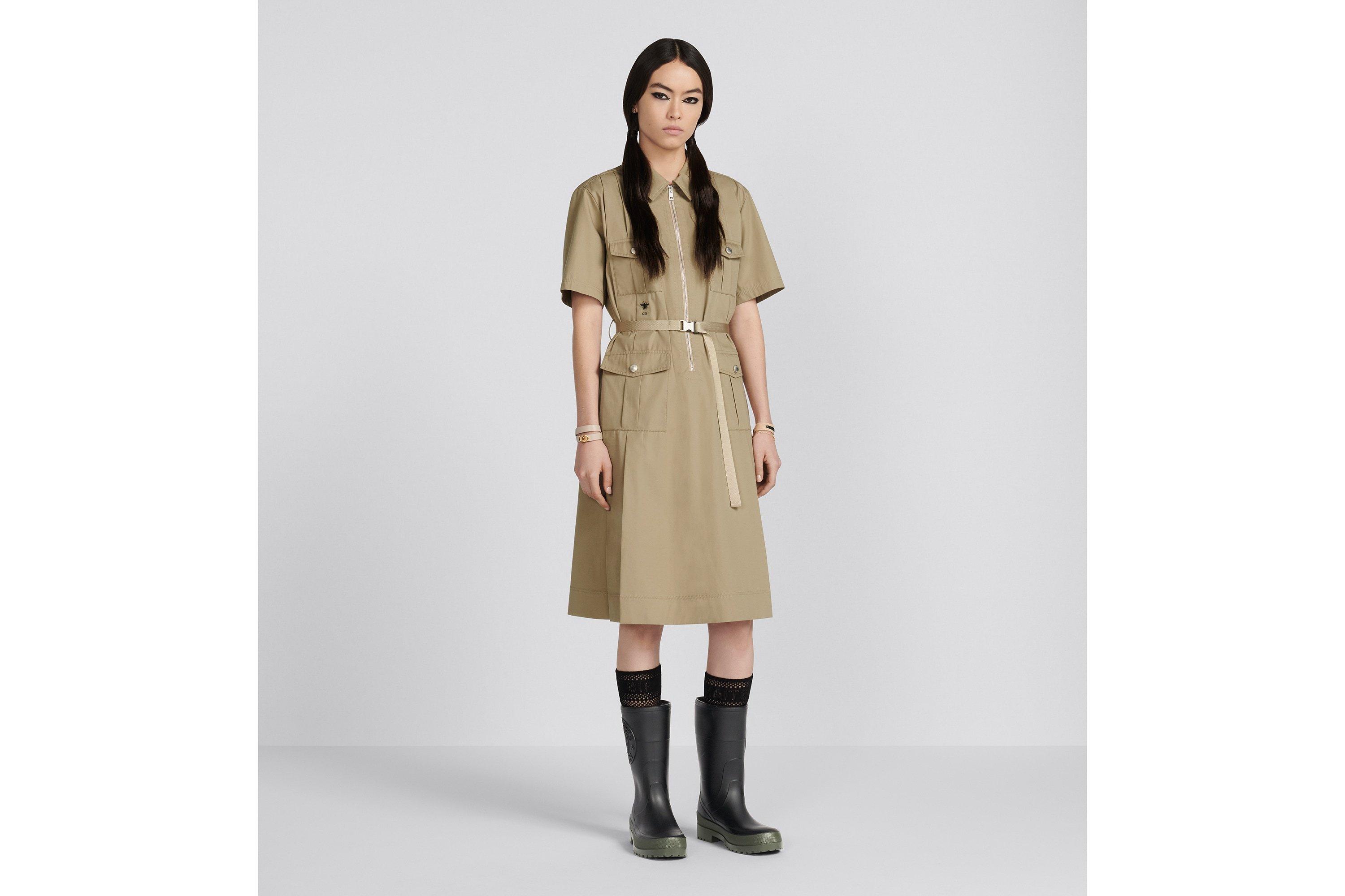 dior shirt dress with belt Dior Khaki Dress Trench Coat Midi Brown Shirtdress SZ 38, 6 (Missing belt)