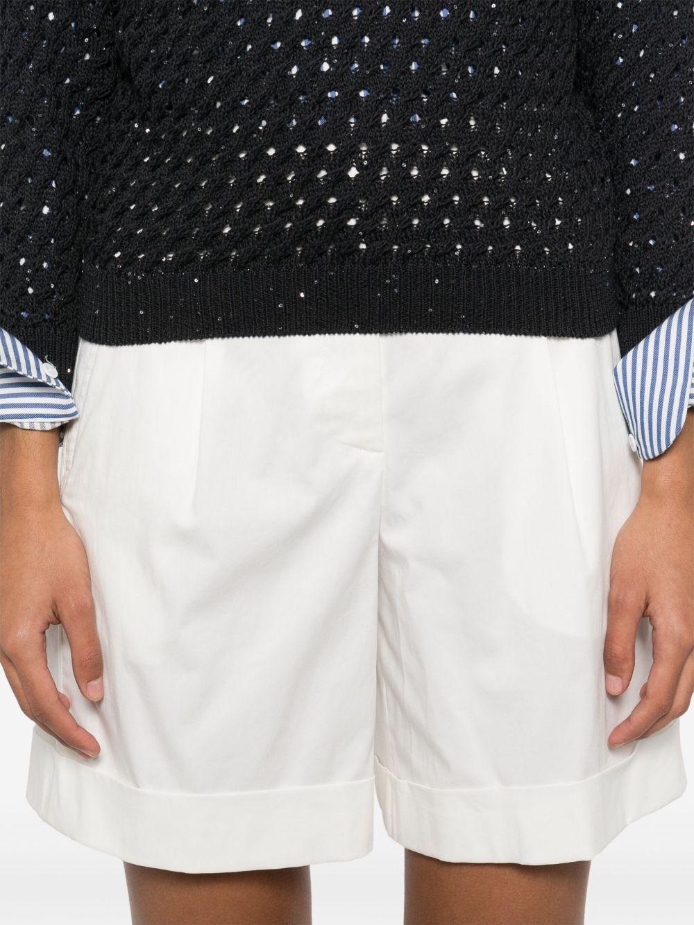 ショートパンツ PESERICO Short with pleats and stretch cotton Stretch cotton satin shorts | Peserico US