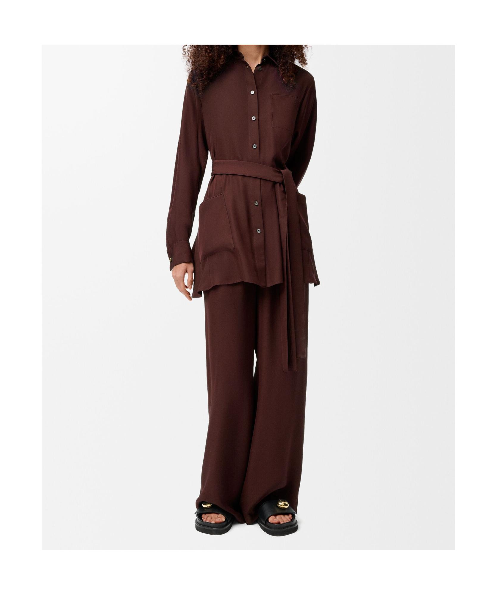 パンツ LOEWE BORDEAUX PALAZZO TROUSERS IN SILK Loewe Bordeaux palazzo trousers in silk | TheDoubleF