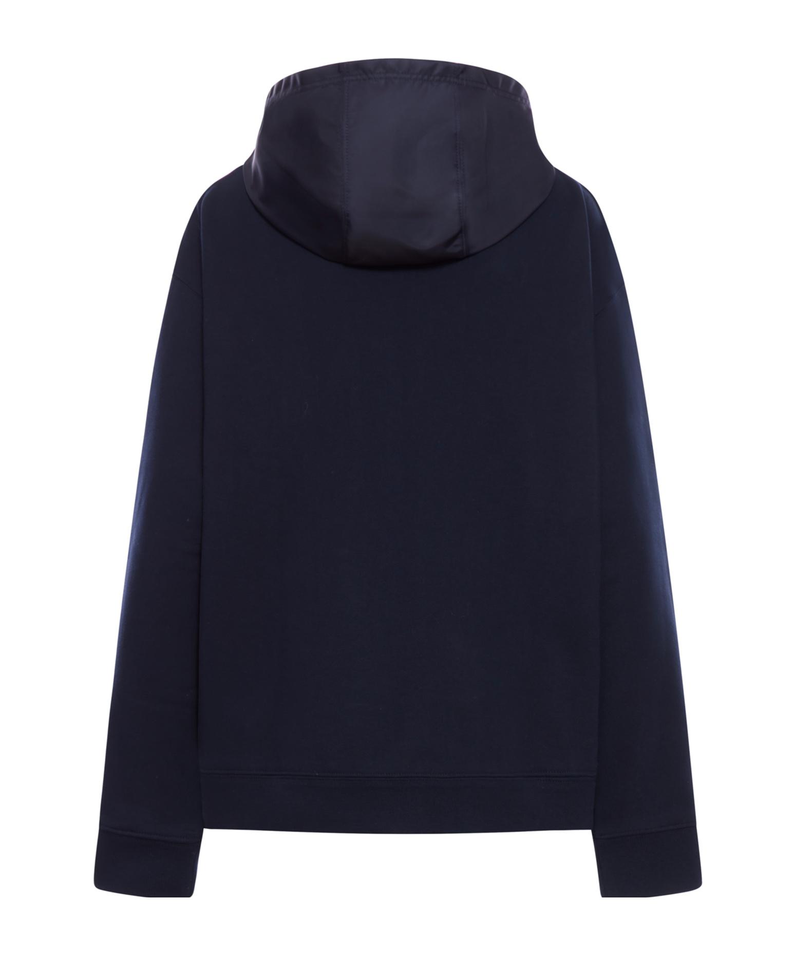 MIU MIU | COTTON & NYLON ZIP UP HOODIE BLUE フーディ Miu Miu Cotton Zip-up Hoodie In Blue | ModeSens