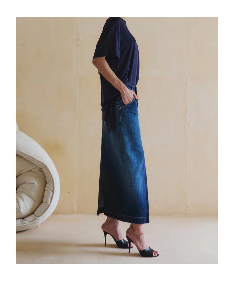 スカート DARKPARK Women Skirts WSK02DBL030055 Blue DARKPARK Dark blue Erika denim skirt | TheDoubleF